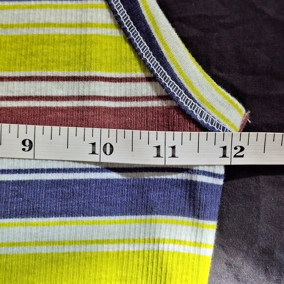 Urban Outfitters Crop Tank Top Women's Medium Striped Lightweight Rave Coachella - Picture 4 of 7